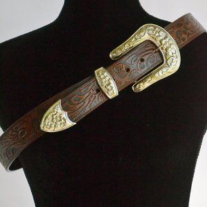 Rods Tooled Western Womens Show Belt Size XL